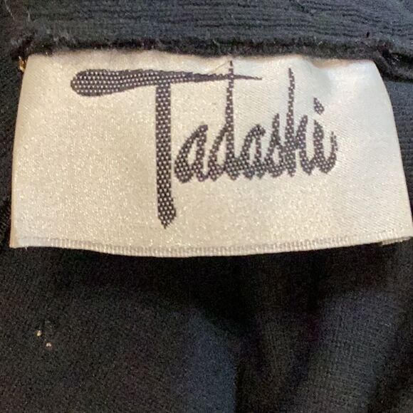 Tadashi Shoji Silk Puff Sleeve Black Body Con Party Dress Vintage ‘90s sz S - Picture 9 of 9